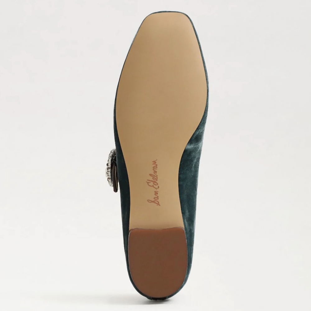 NIB - Sam Edelman Bluestone Velvet Michaela Mary Jane Flat - Size 6 - Picture 3 of 16